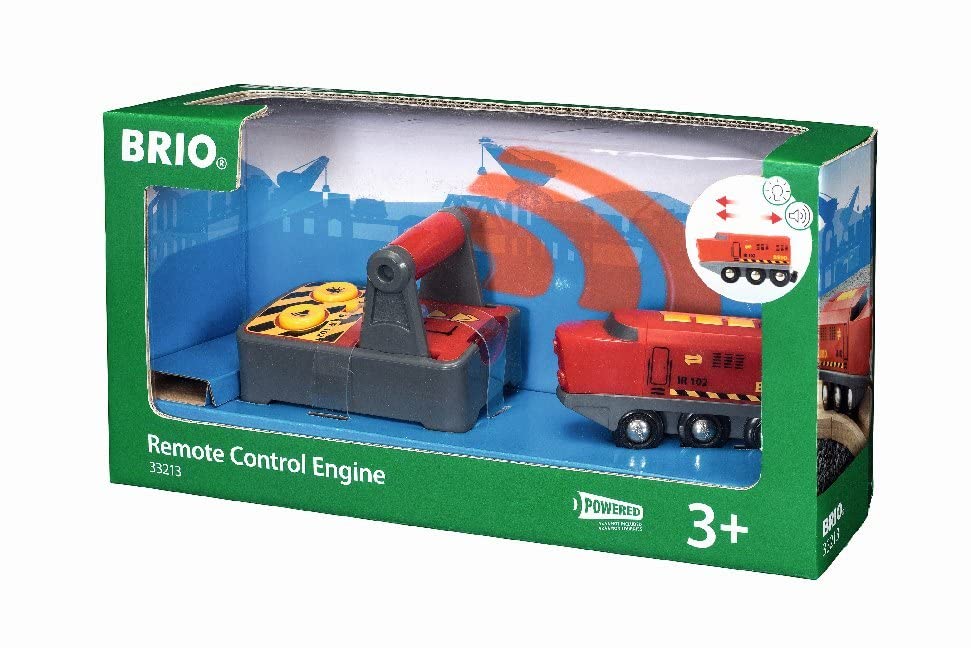 RIO World 33213 – RC Train – 2 Piece Wooden Toy Train Set For Kids Age 3 And Up - Railway-Themed Play Edition