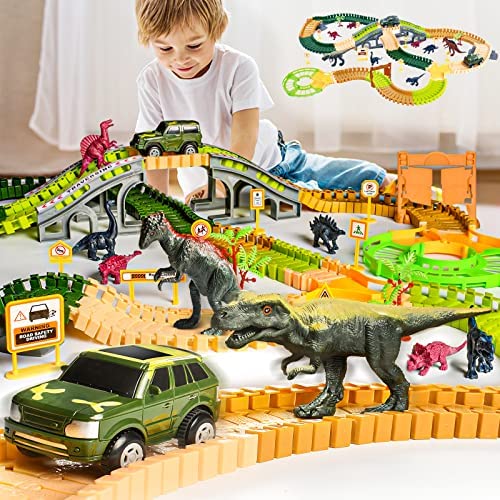 New Dinosaur Truck Toys For Kids 3-5 Years Cars Toys For Toddler 1-3 6 In 1 Jurassic Dinosaurs Trucks Toys Semi Truck Toy Car For Boys And Girls Age 2-3 well-suited Gift For Baby & Toddler Toys - Track and Vehicle Play Edition